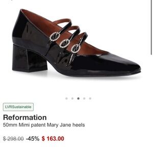 Reformation Black Block Heel Mary Janes